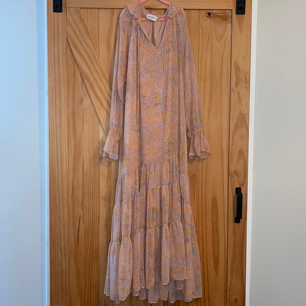 Red Dress Aura Flowy Paisley Dress- Size Small